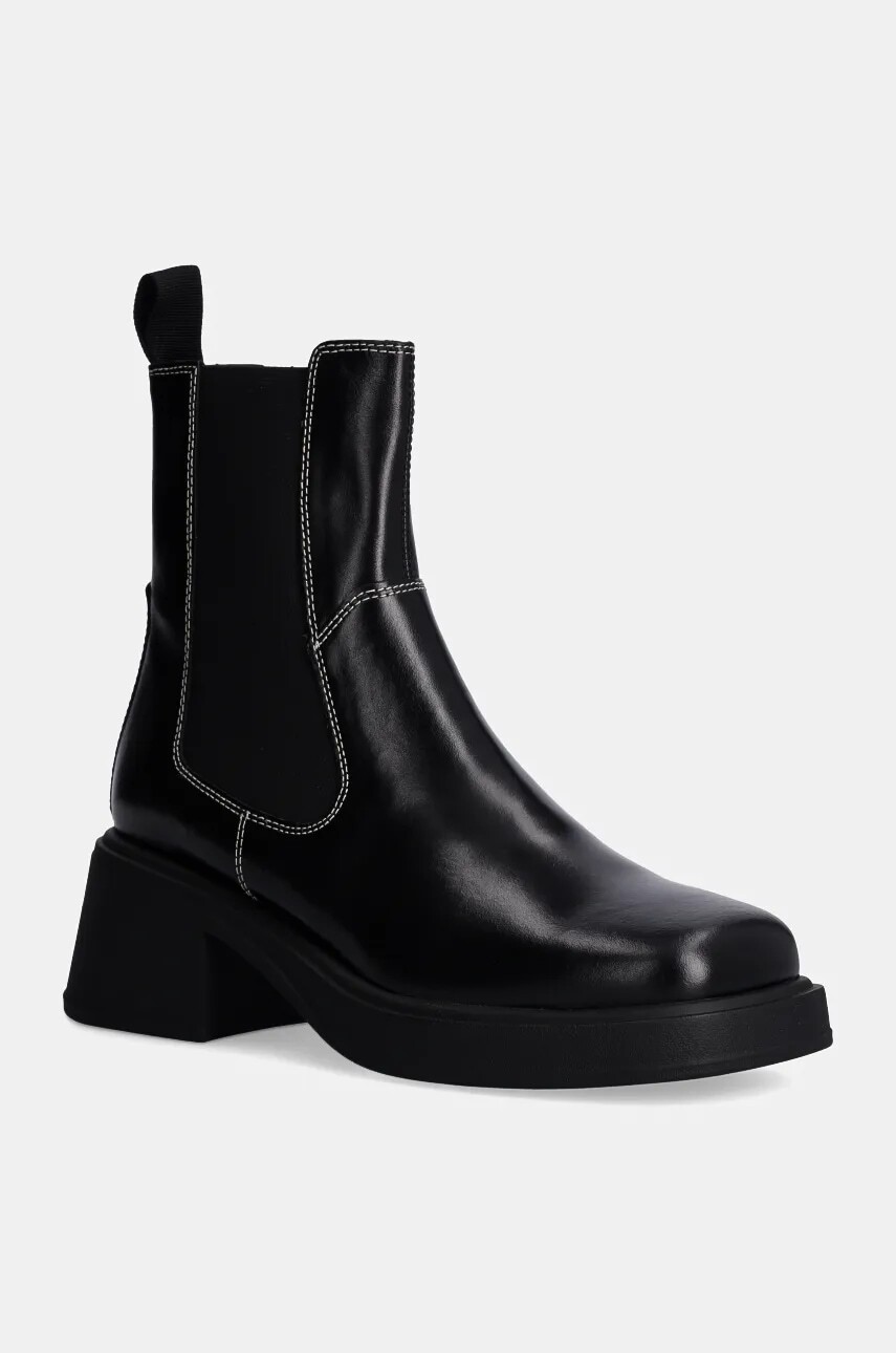 Kožené topánky chelsea Vagabond Shoemakers DORAH dámske, čierna farba, na podpätku, 5642-001-87