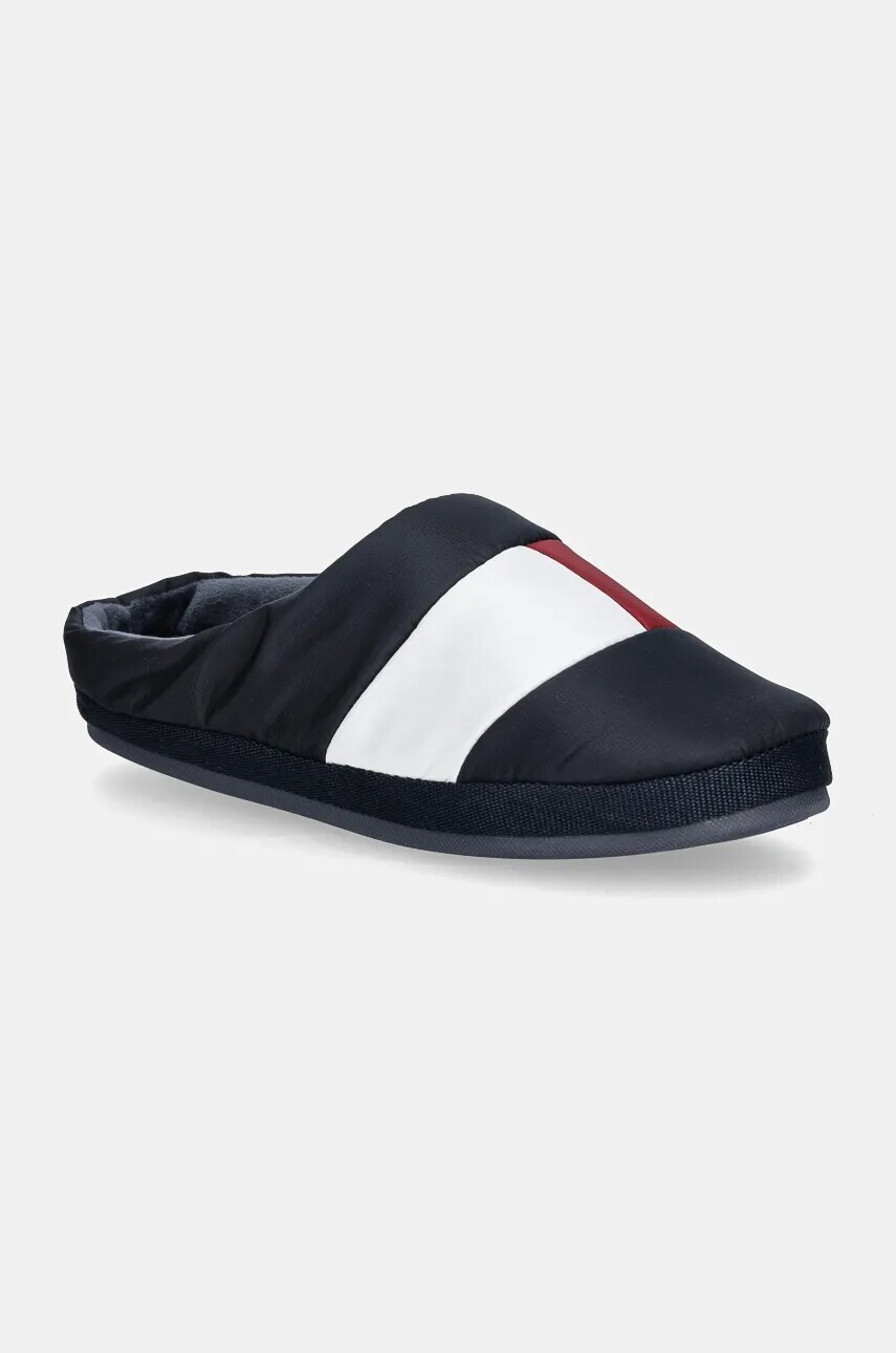 Papuče Tommy Hilfiger HILFIGER NYLON FLAG HOUSE SHOE tmavomodrá farba, FM0FM05228