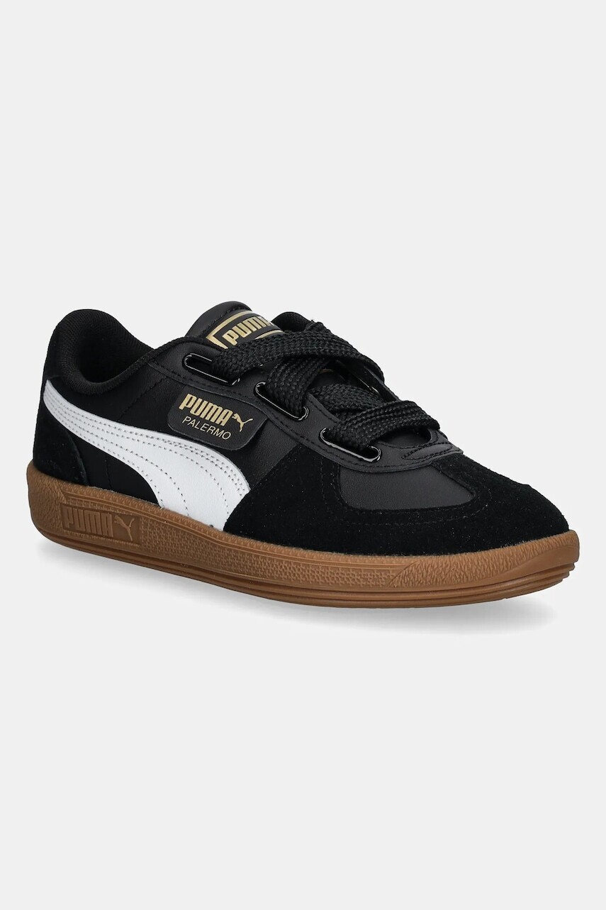Kožené tenisky Puma Palermo Wide Lace SD čierna farba, 402109