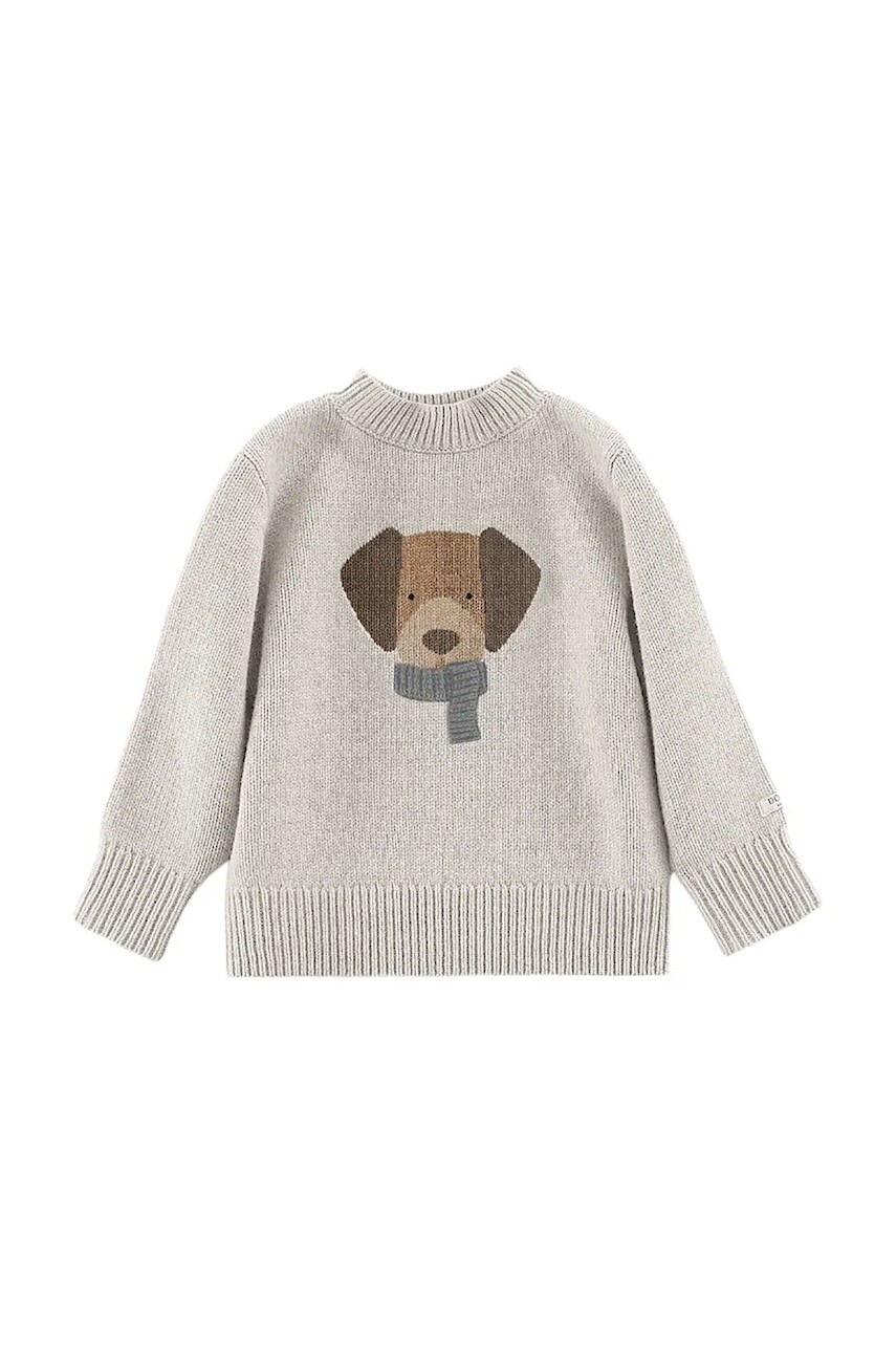 Vlnený detský svetrík Donsje Denn Merino Wool Sweater Dog béžová farba, 4083505