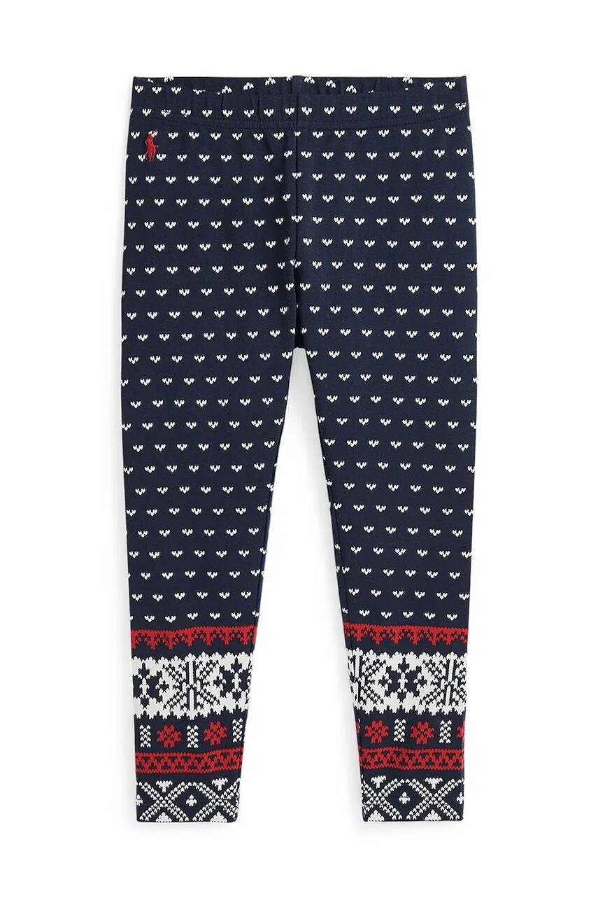 Detské legíny Polo Ralph Lauren čierna farba, vzorované, 312952795001