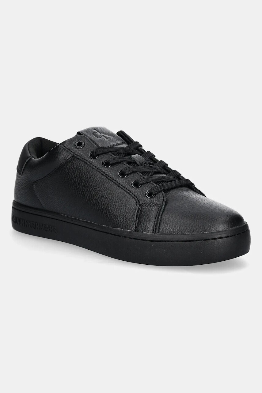 Kožené tenisky Calvin Klein Jeans CLASSIC CUPSOLE LOW OHB čierna farba, YM0YM01164