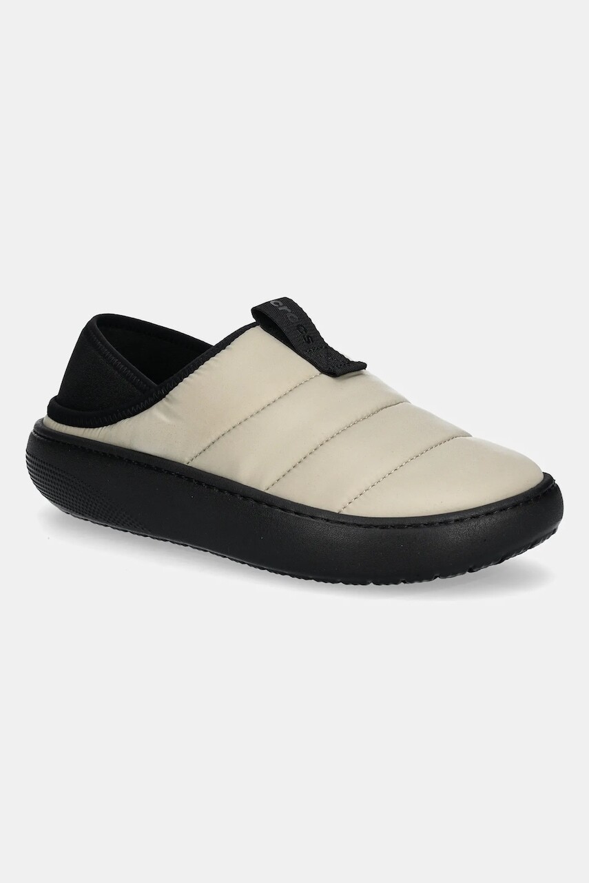 Papuče Crocs Classic Puff Moc béžová farba, 210706
