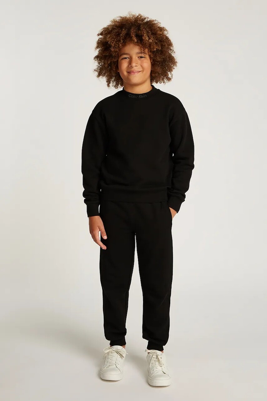 Detská tepláková súprava Calvin Klein Jeans 0 čierna farba, IB0IB02385