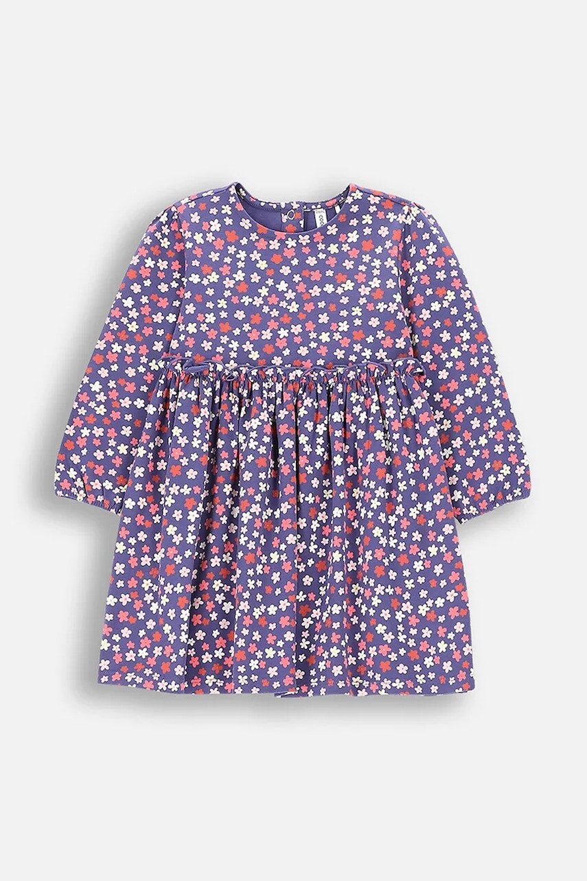 Šaty pre bábätká Coccodrillo fialová farba, mini, áčkový strih, HEARTS GIRL NEWBORN