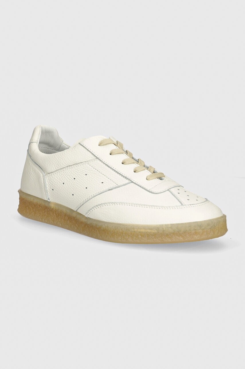 Kožené tenisky MM6 Maison Margiela biela farba, SH1WS0003.P7016