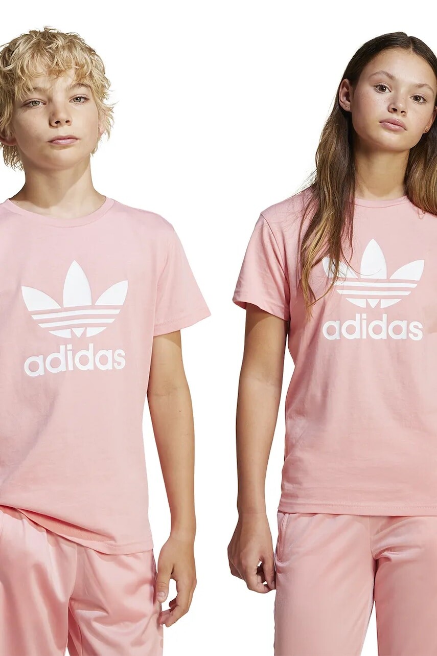 Detské bavlnené tričko adidas Originals oranžová farba, s potlačou, JC9188