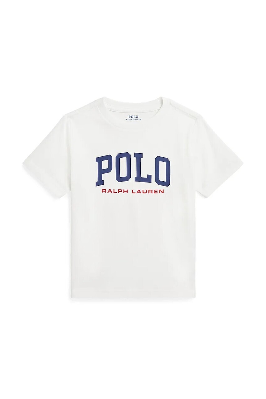 Detské bavlnené tričko Polo Ralph Lauren biela farba, s potlačou, 322958159002