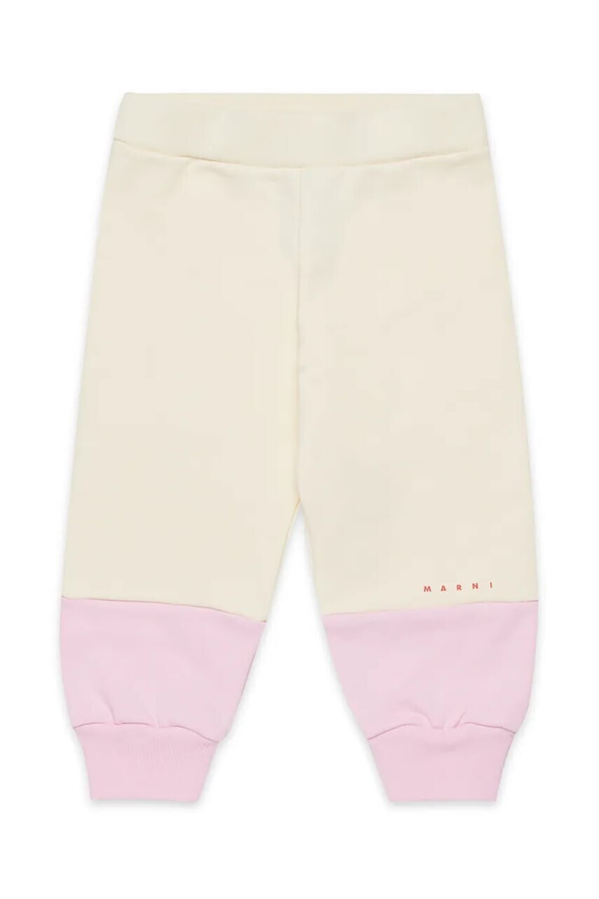 Detské bavlnené tepláky Marni MP174B TROUSERS ružová farba, jednofarebné, M01390