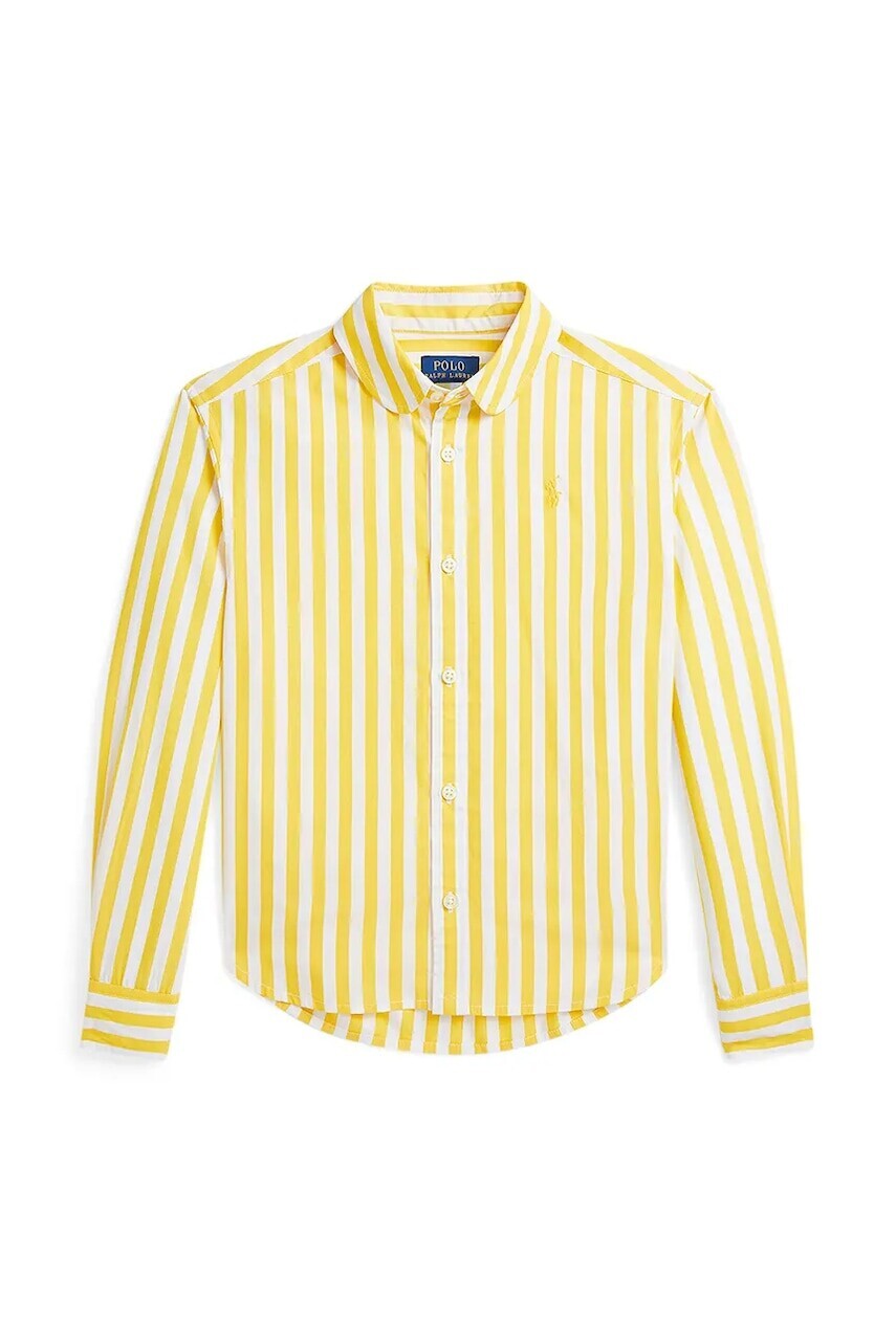Detská bavlnená košeľa Polo Ralph Lauren žltá farba, 313957451001
