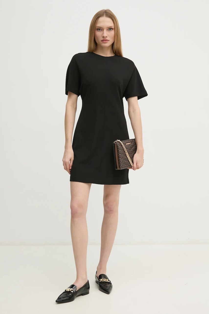 Šaty Calvin Klein čierna farba, mini, rovný strih, K20K207910