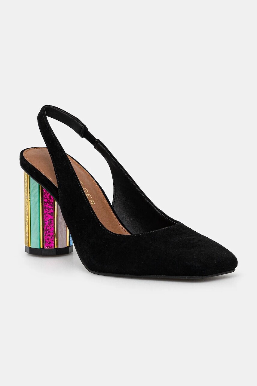 Lodičky Kurt Geiger London Perspex Heel Sling čierna farba, na podpätku, 3968505209