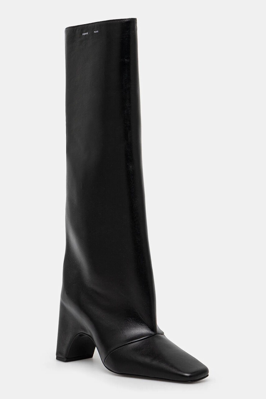 Kožené čižmy Coperni Bridge Boot dámske, čierna farba, na podpätku, COPSH03420C