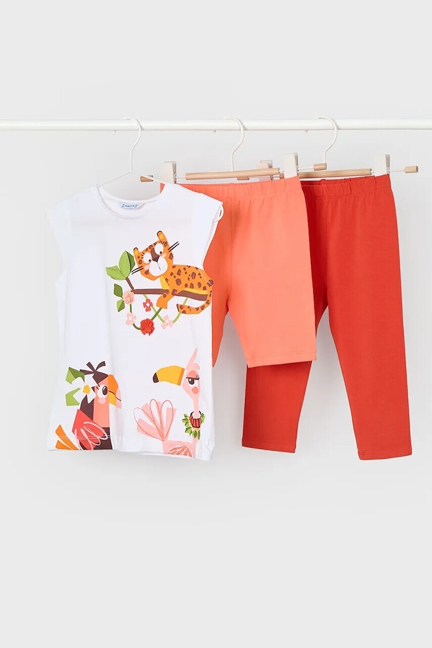 Detská bavlnená súprava Mayoral oranžová farba, 3712