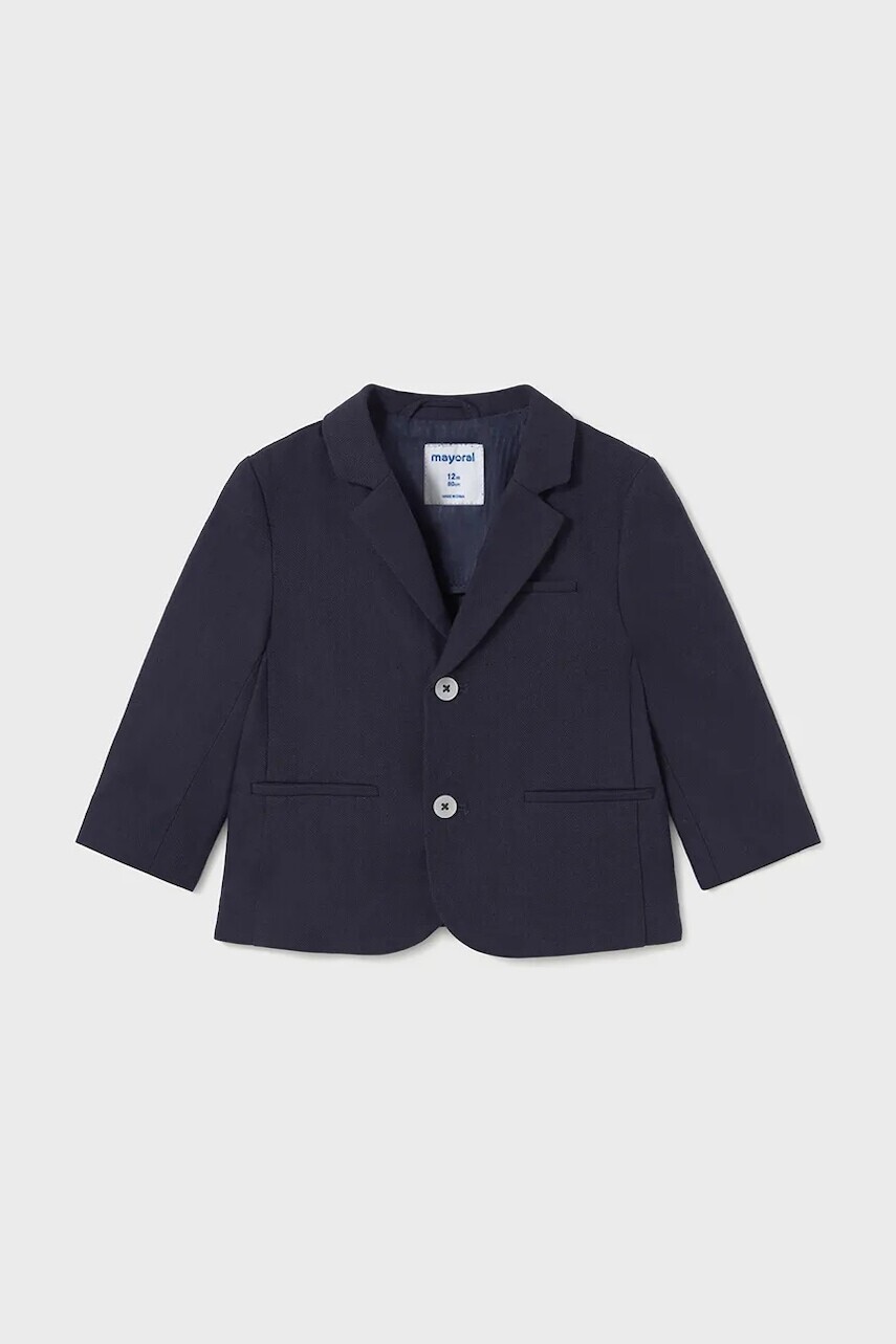 Detské sako s prímesou ľanu Mayoral tmavomodrá farba, 1470