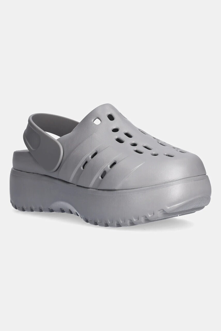 Šlapky adidas Adilette Clog Platform dámske, šedá farba, na platforme, JQ9879