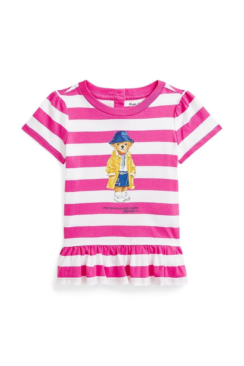 Detské bavlnené tričko Polo Ralph Lauren ružová farba, 310958228001