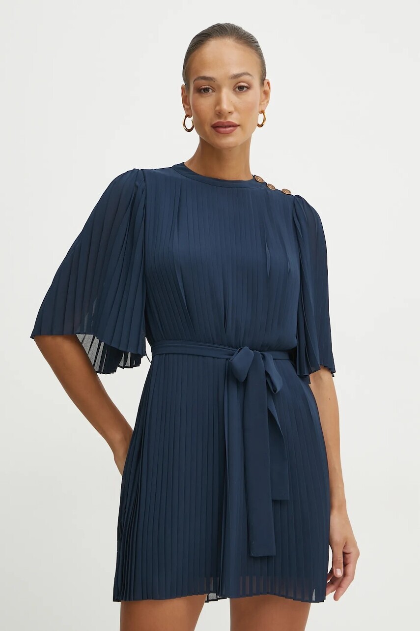 Šaty Twinset tmavomodrá farba, mini, rovný strih, 251TP2051