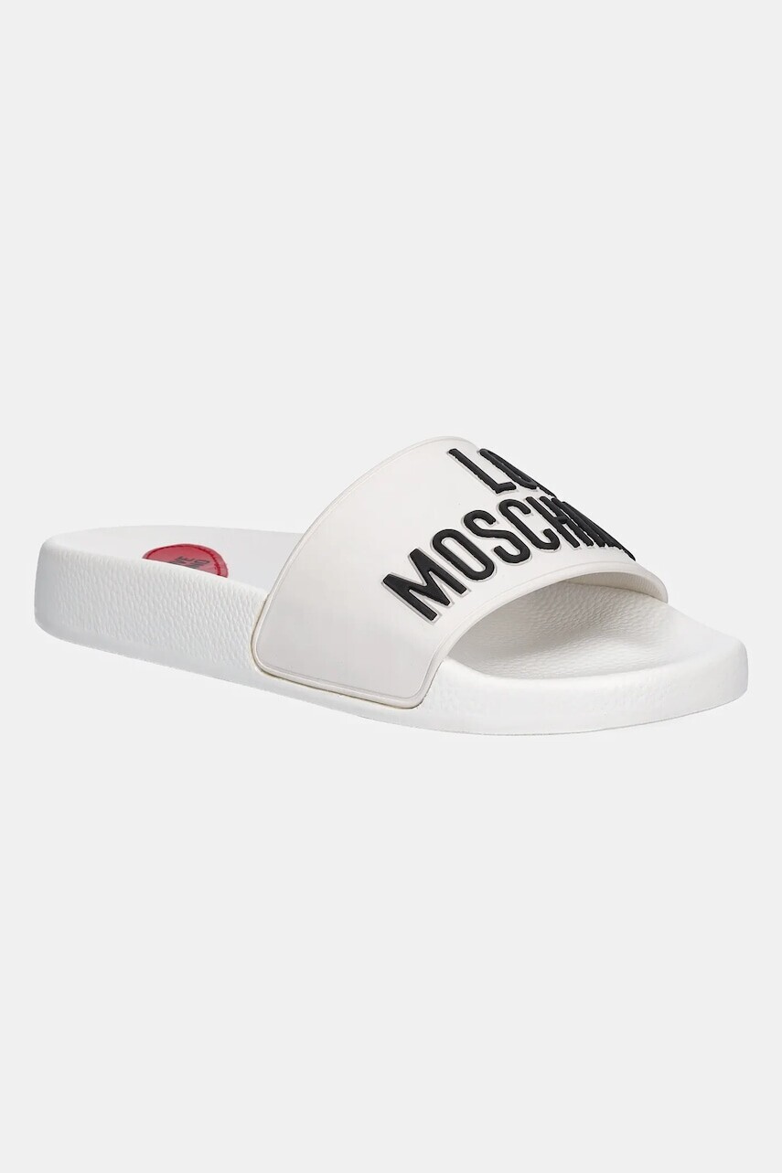 Šľapky Love Moschino dámske, biela farba, JA28052G1MI14100