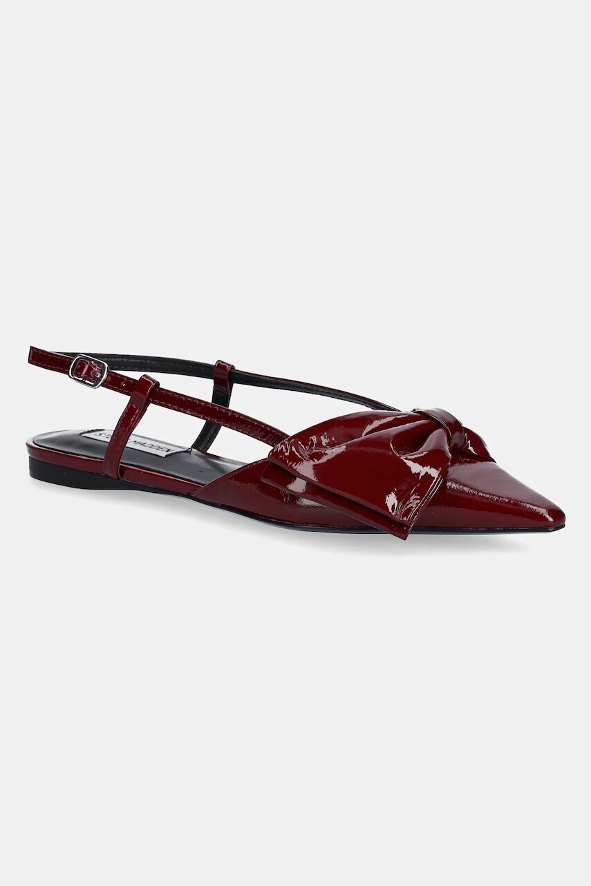 Kožené balerínky Steve Madden Dazzled červená farba, s otvorenou pätou, SM11003531