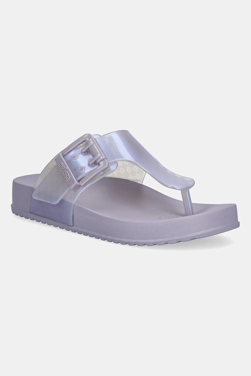 Šľapky Melissa MELISSA COZY FLIP FLOP AD dámske, fialová farba, na plochom podpätku, M 35933.BC915