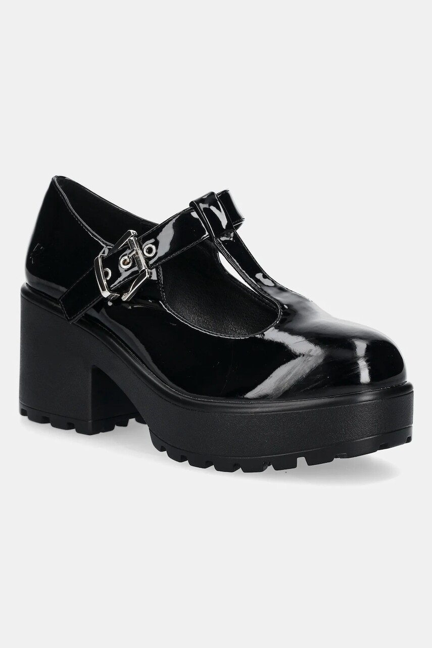 Lodičky Koi Footwear SAI BLACK MARY JANES ‘ PATENT EDITION’ čierna farba, na podpätku, ND35