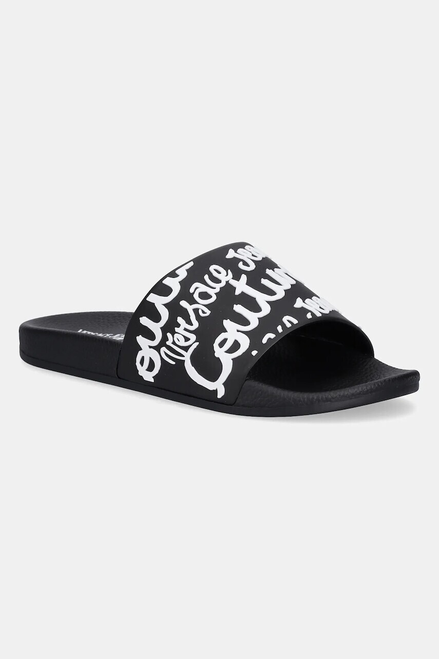 Šľapky Versace Jeans Couture dámske, čierna farba, 78VA3SQ1 71352 L01