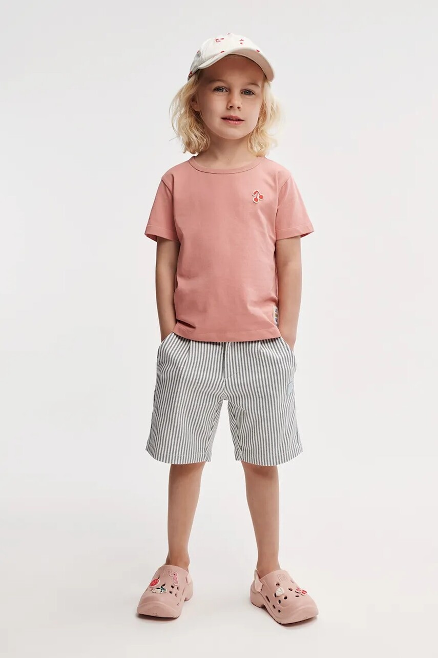Detské bavlnené šortky Liewood Barrett Stripe Shorts zelená farba, vzorované, LW19926
