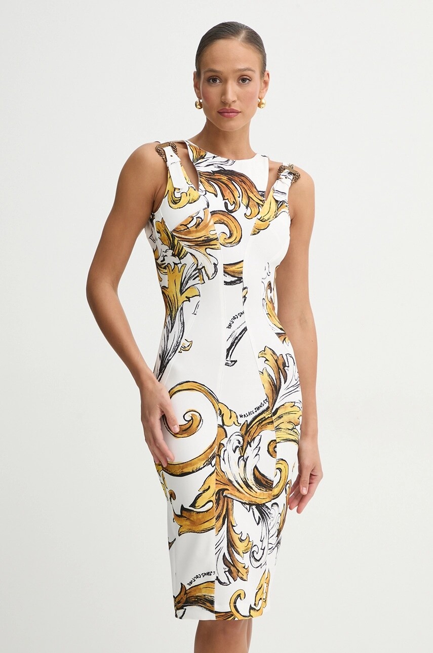 Šaty Versace Jeans Couture biela farba, mini, priliehavá, 78HAO9B3 NS636