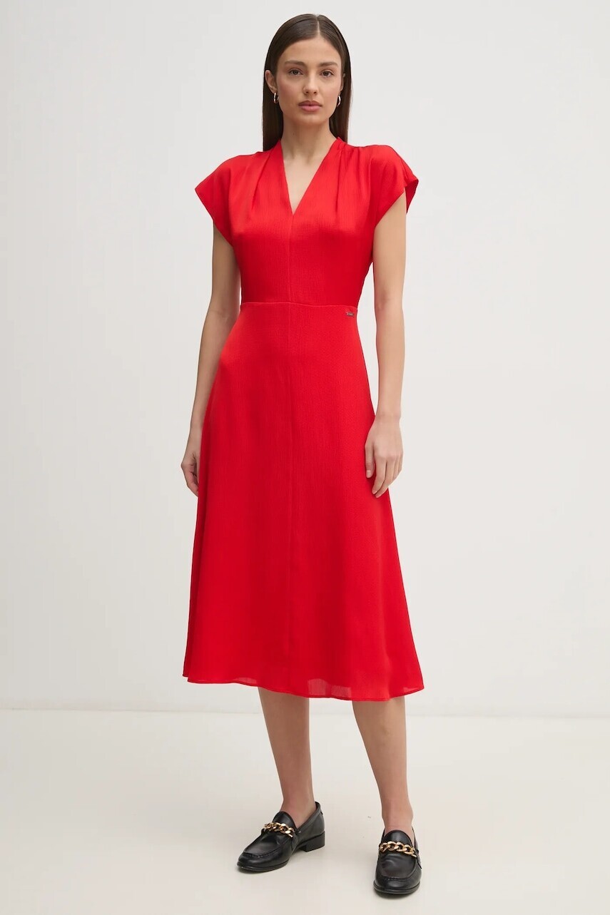 Šaty Calvin Klein červená farba, mini, áčkový strih, K20K208145