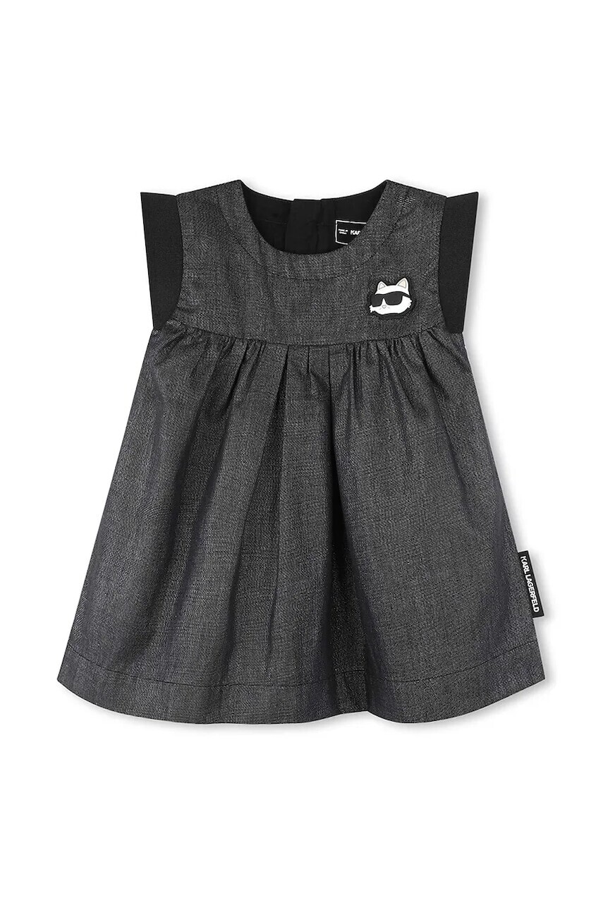 Šaty pre bábätká Karl Lagerfeld čierna farba, mini, áčkový strih, Z30514