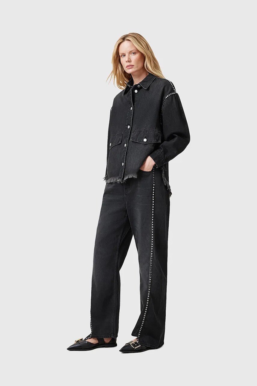Bavlnené rifle AllSaints FRANKIE dámske, vysoký pás, W040EC