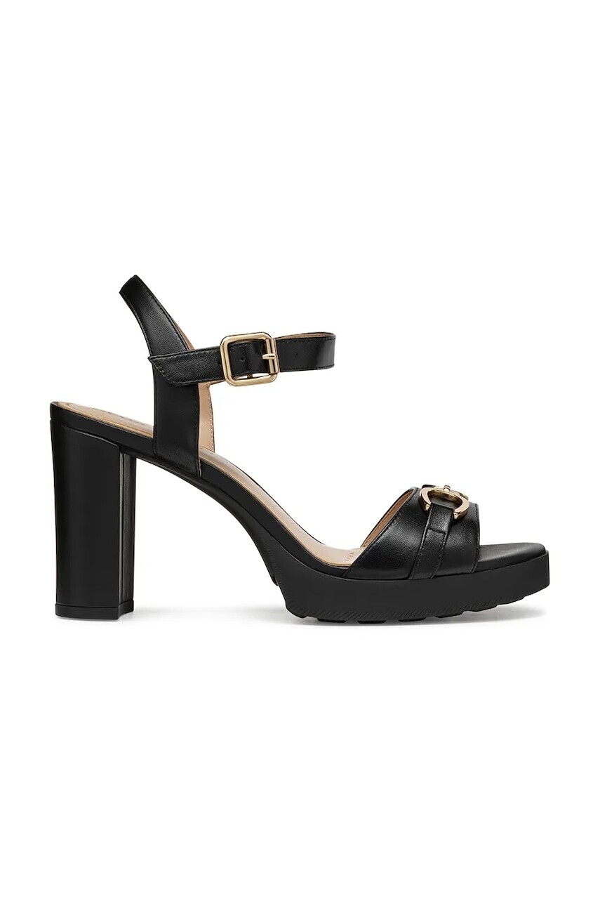 Kožené sandále Geox D WALK PLEASURE 85S čierna farba, D55B6A 000TU C9999