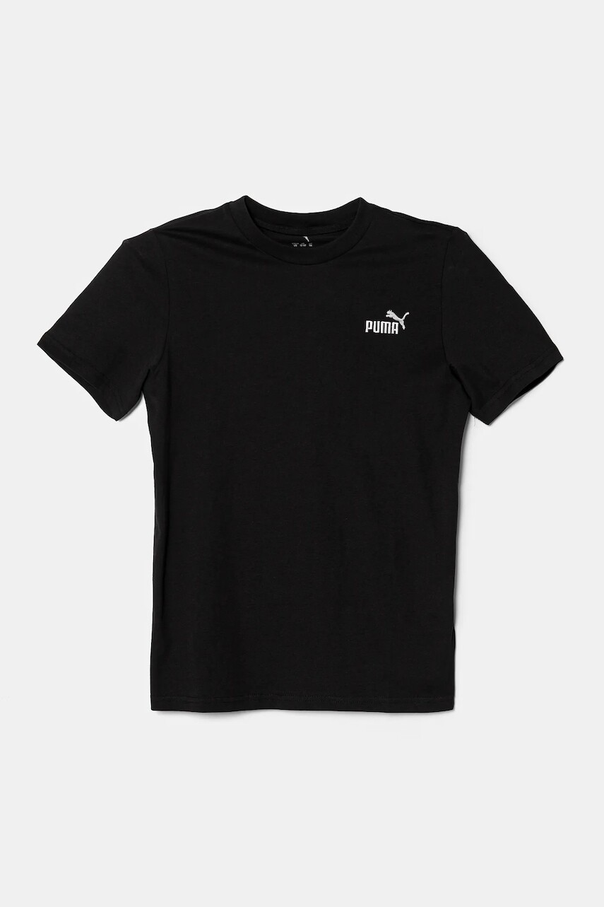 Detské bavlnené tričko Puma ESS 2 COLOR Small No. 1 Logo Tee čierna farba, s nášivkou, 685779
