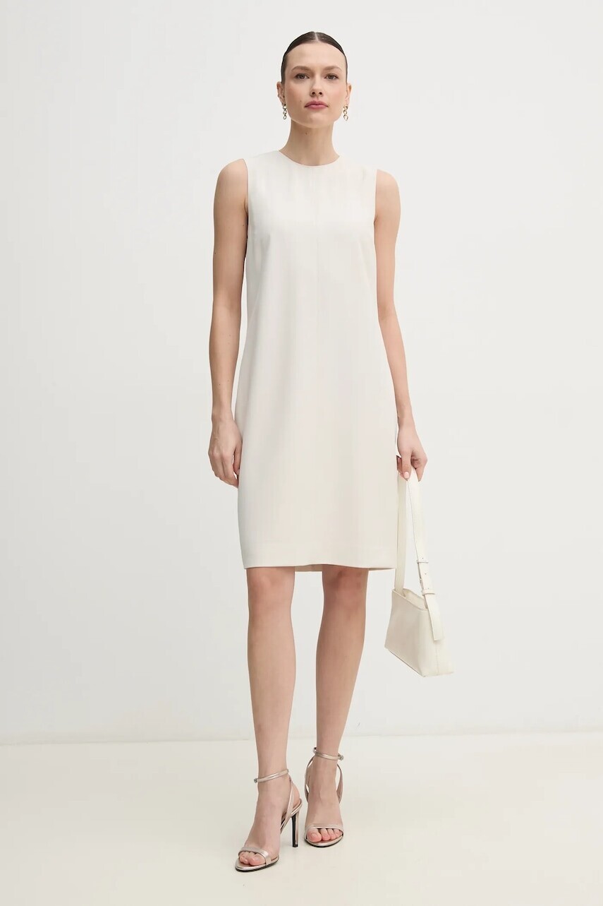 Šaty Calvin Klein béžová farba, mini, rovný strih, K20K208390