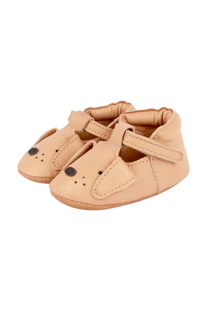 Kožené topánky pre bábätká Donsje Spark Classic Shoes Dog hnedá farba, 1002021