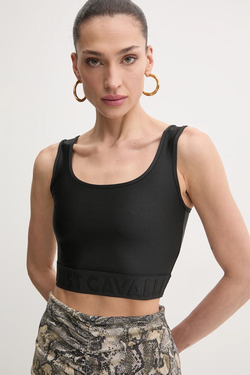 Top Just Cavalli čierna farba, 78PAM204 J0108