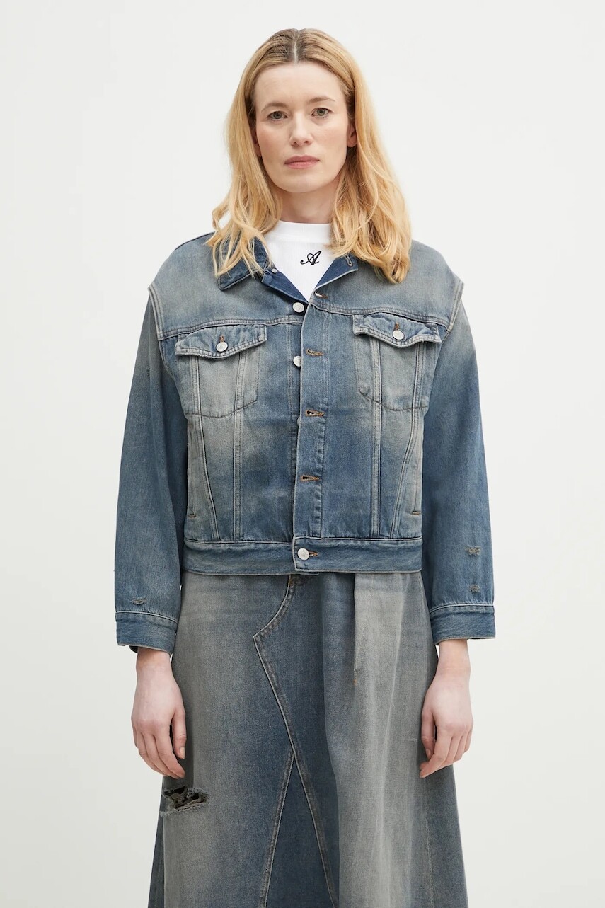 Rifľová bunda MM6 Maison Margiela prechodná, oversize, S52AM0319