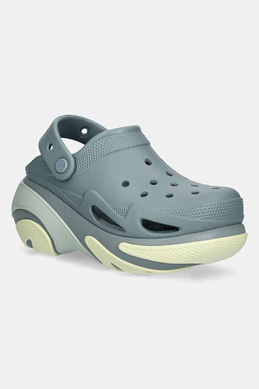 Šľapky Crocs Bubble Crush Clog dámske, zelená farba, na platforme, 210061.3YO