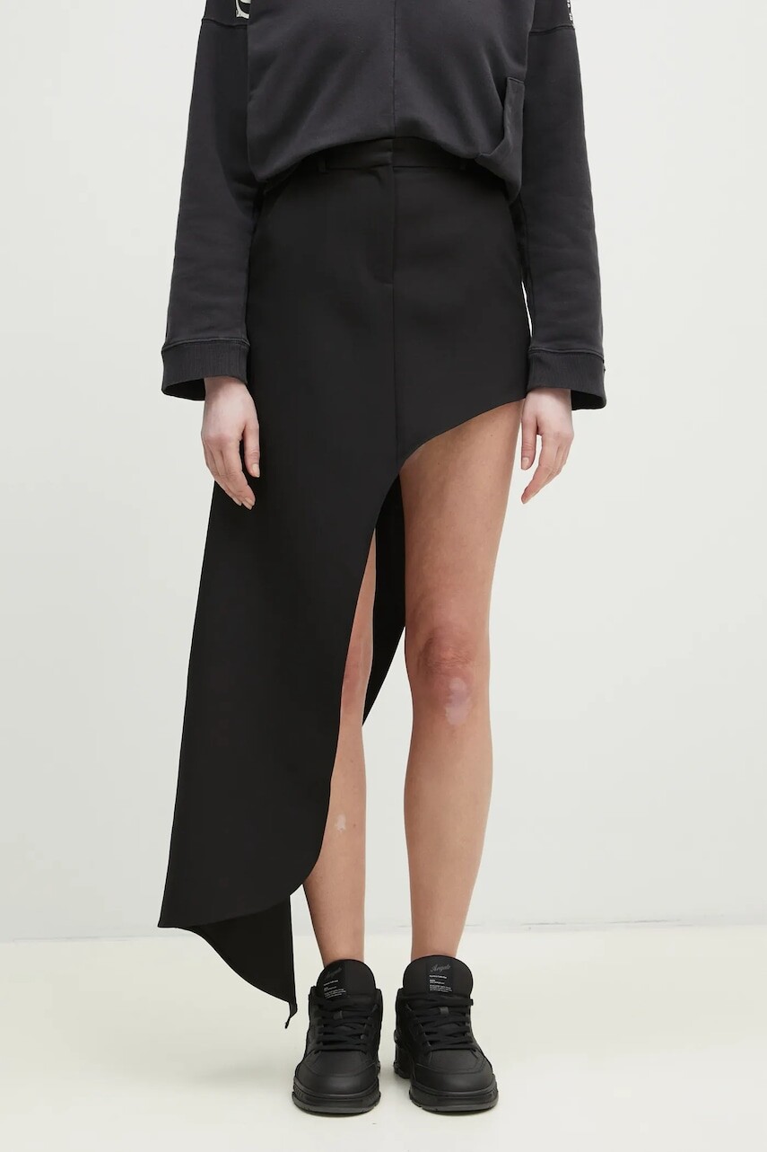 Sukňa Coperni One-Leg Tailored čierna farba, mini, rovný strih, COPJ85F3004