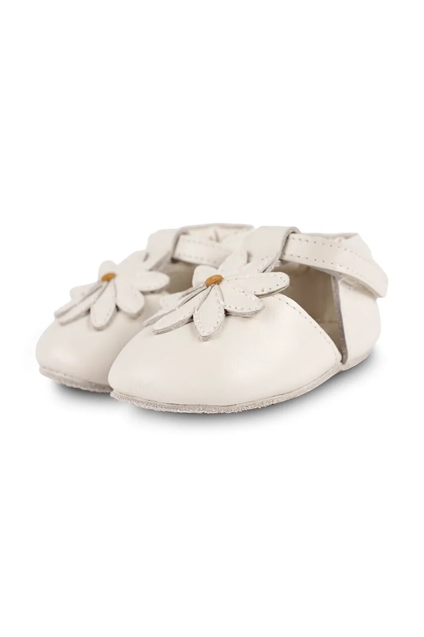 Kožené balerínky pre bábätká Donsje Franny Shoes Daisy biela farba, 1041002