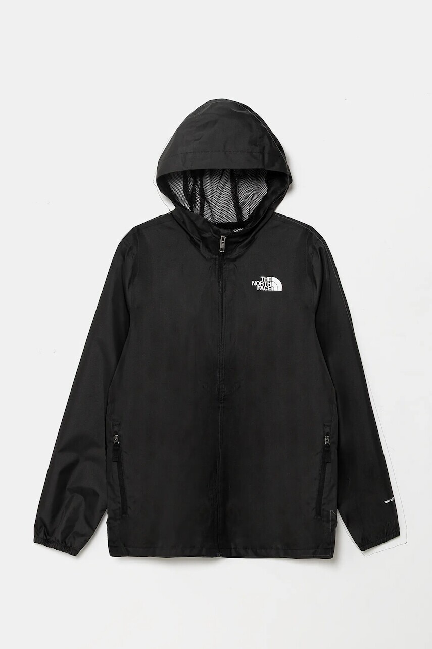Detská bunda The North Face TEEN ZIPLINE RAIN JACKET čierna farba, NF0A8B7ZJK31