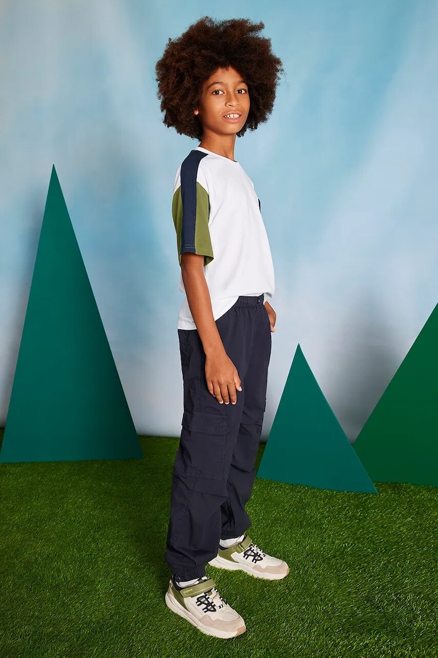 Detské tepláky Mayoral cargo tmavomodrá farba, jednofarebné, 6529