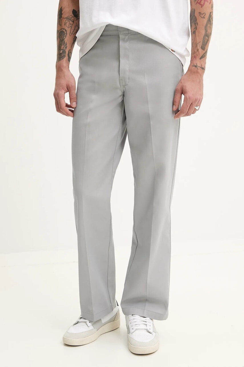 Nohavice Dickies pánske, šedá farba, rovné, DK0A4XK6D061