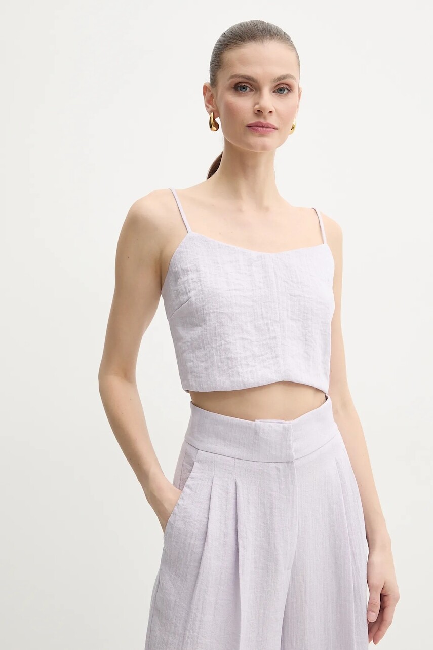 Blúzka Twinset dámska, fialová farba, jednofarebná, 251TT2282