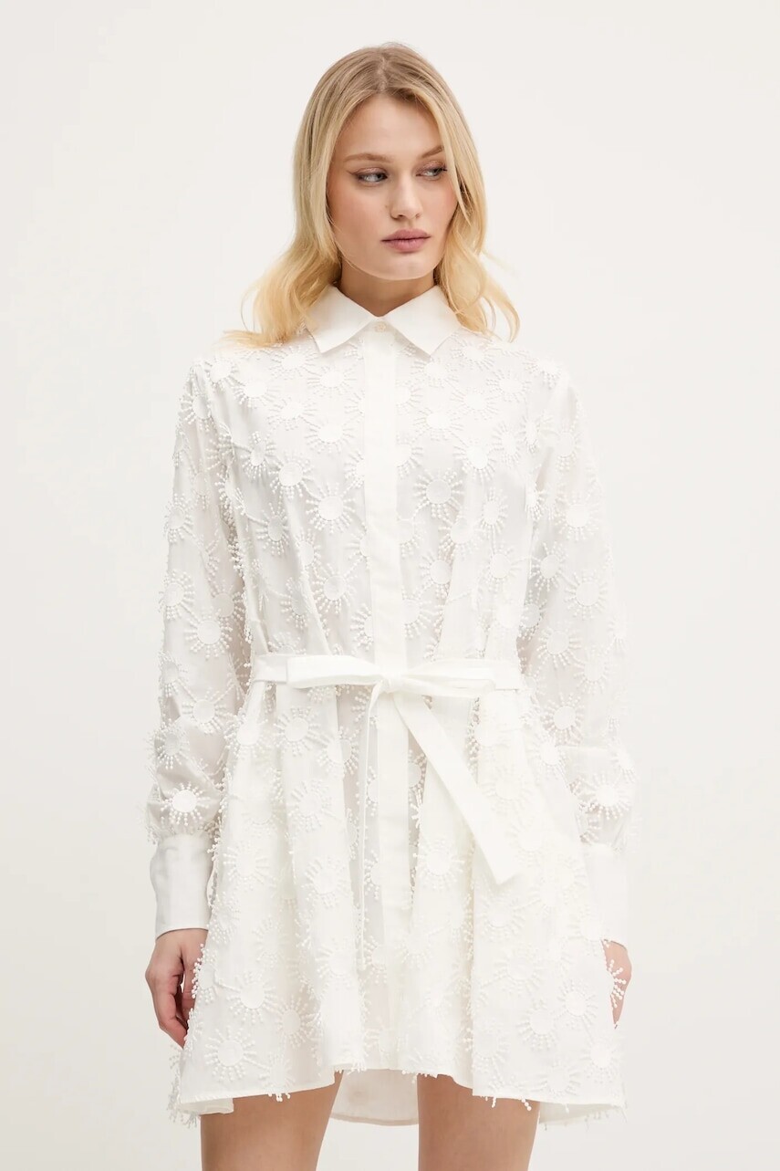 Šaty MSGM biela farba, mini, áčkový strih, 3841MDA39.257121