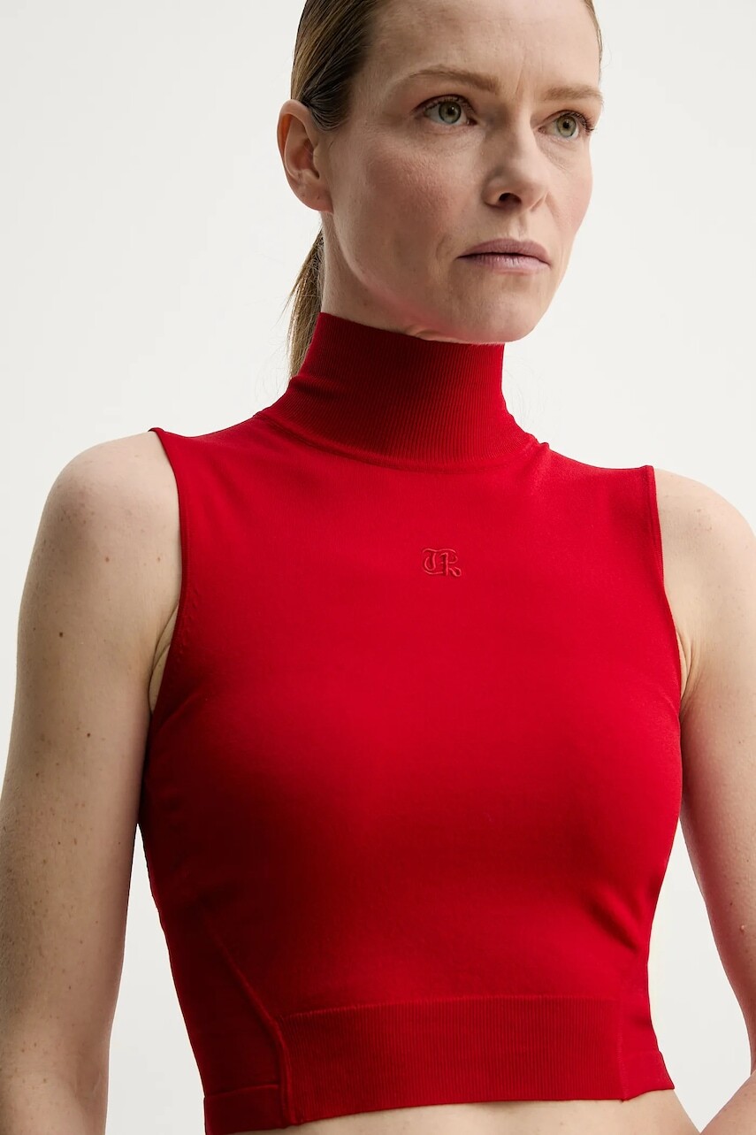 Blúzka The Kooples dámska, červená farba, jednofarebná, FTOP30005K