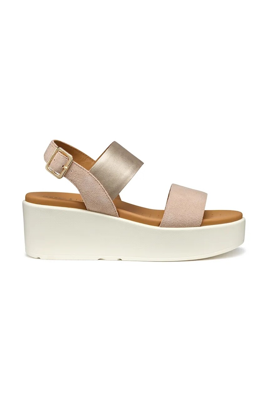 Sandále Geox D XAND 2.2S dámske, béžová farba, na kline, D45M1A 022NF C8156