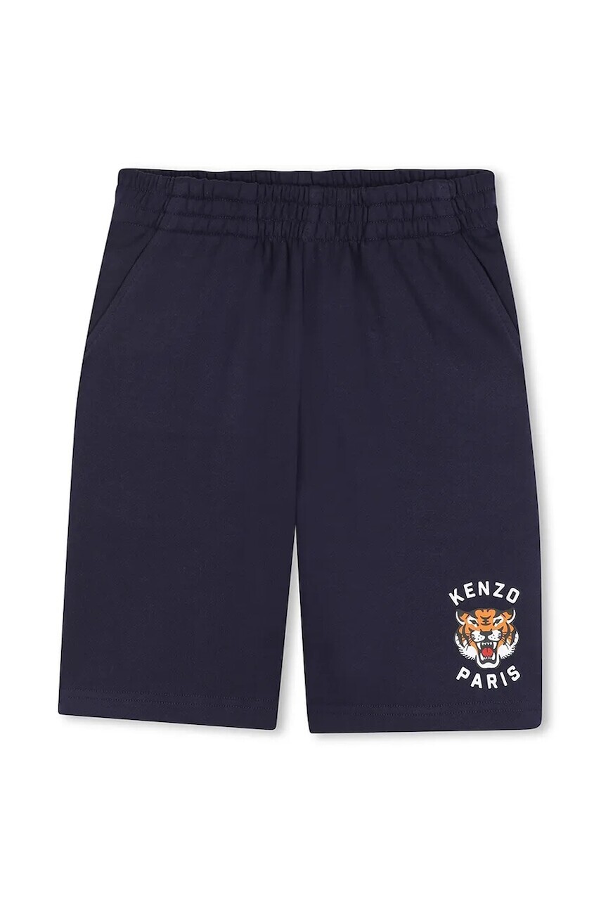 Detské bavlnené šortky Kenzo Kids tmavomodrá farba, K61122