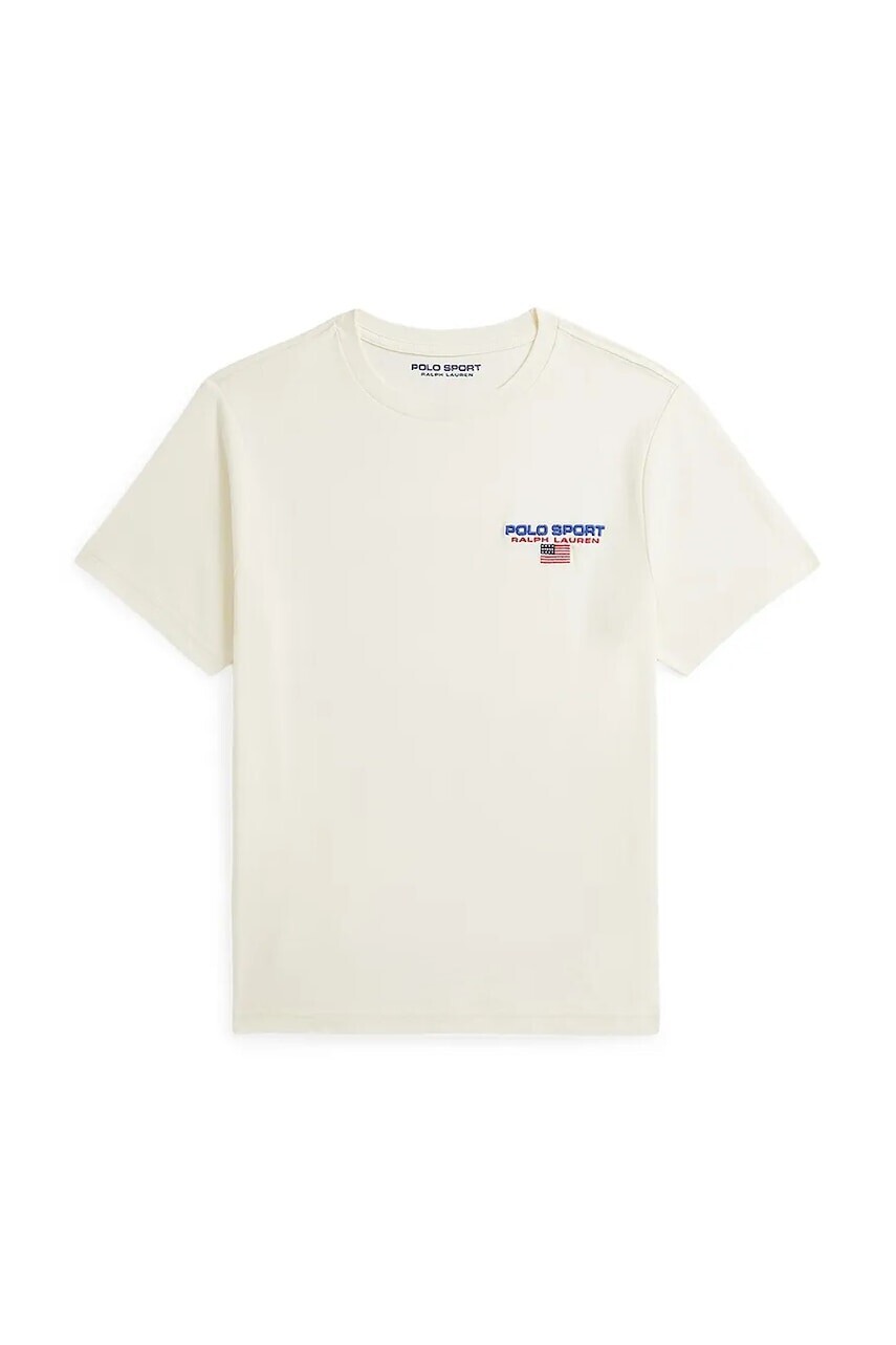Detské bavlnené tričko Polo Ralph Lauren béžová farba, s nášivkou, 323964552005